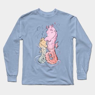 Seahorse Hugs (Color) Long Sleeve T-Shirt